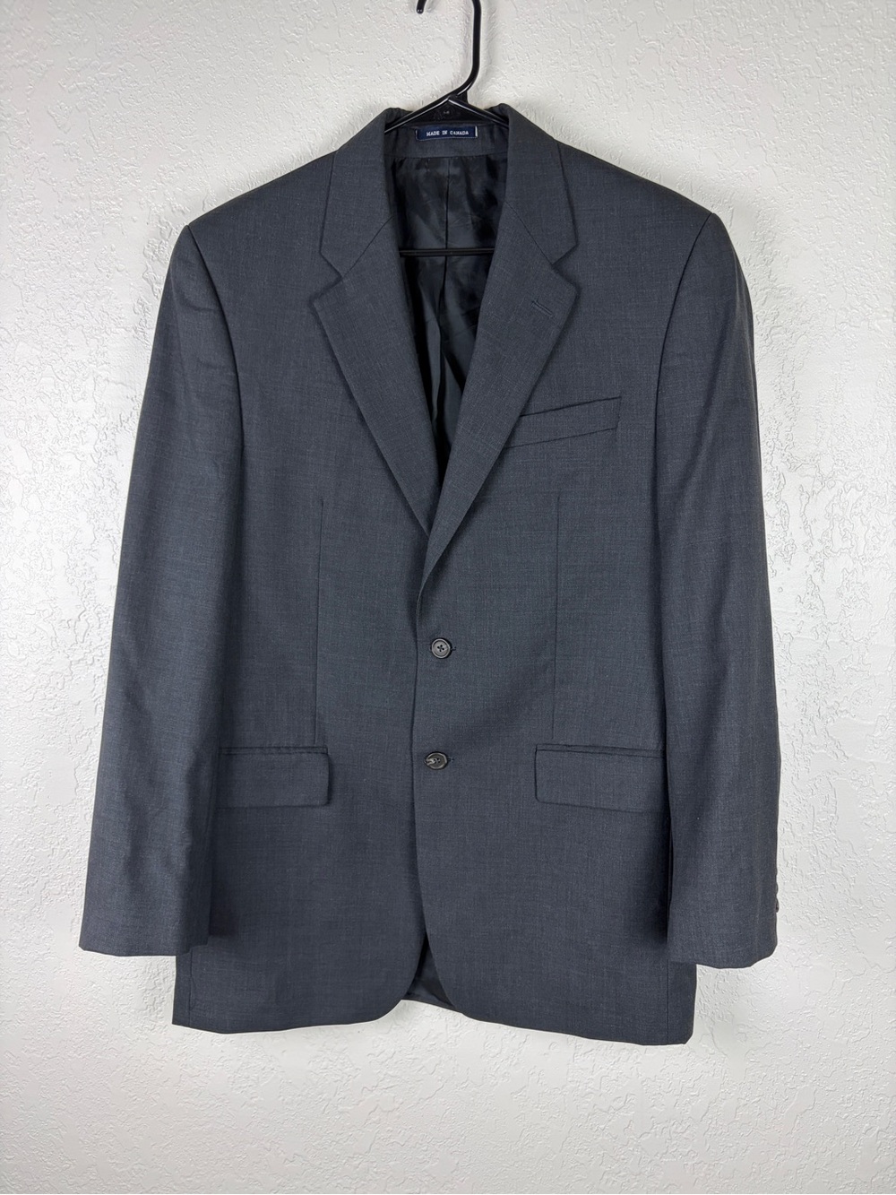 Lauren Ralph Lauren Mens Button Blazer Suit Wool Lamb Cashmere Sz 40L Long Gray